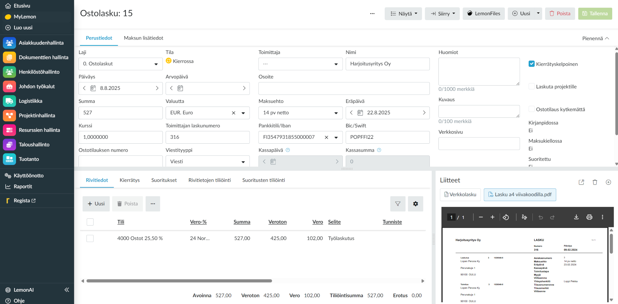 lemonsoft-ostoreskontra