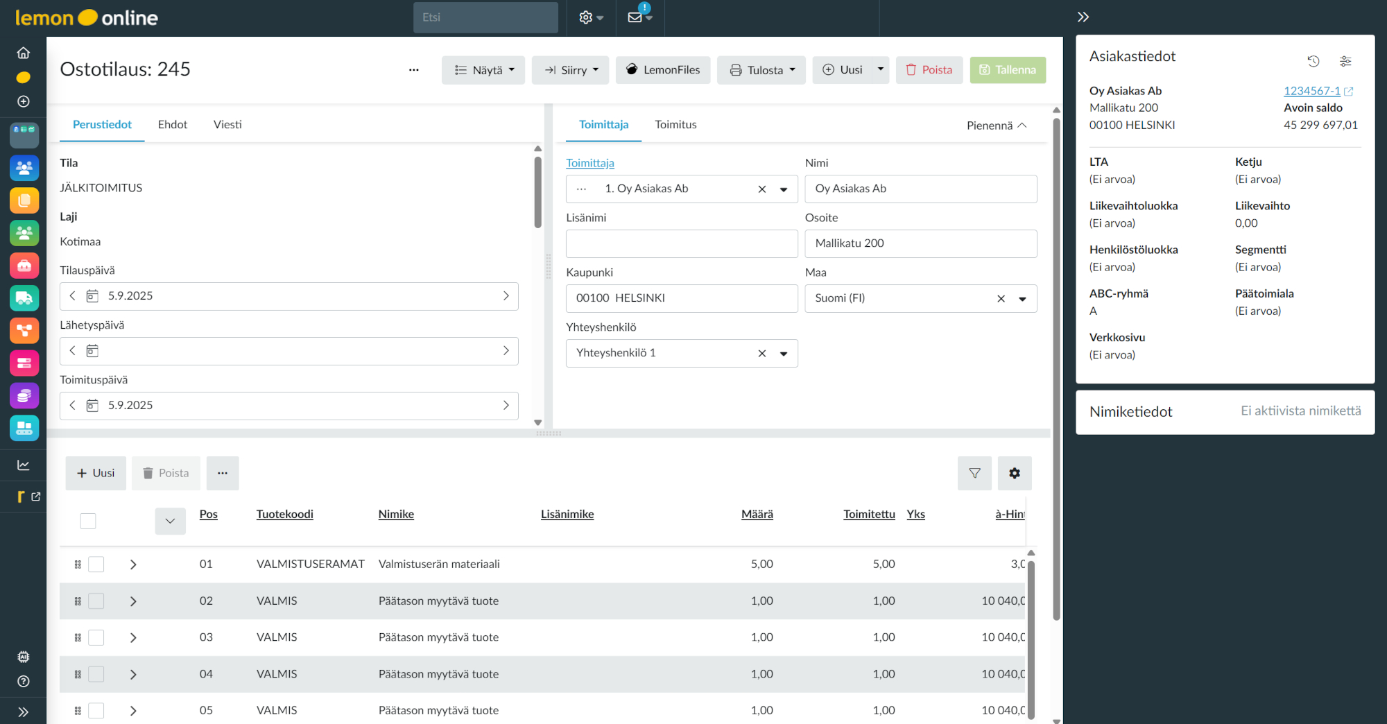 lemonsoft-ostotilaus-nakyma