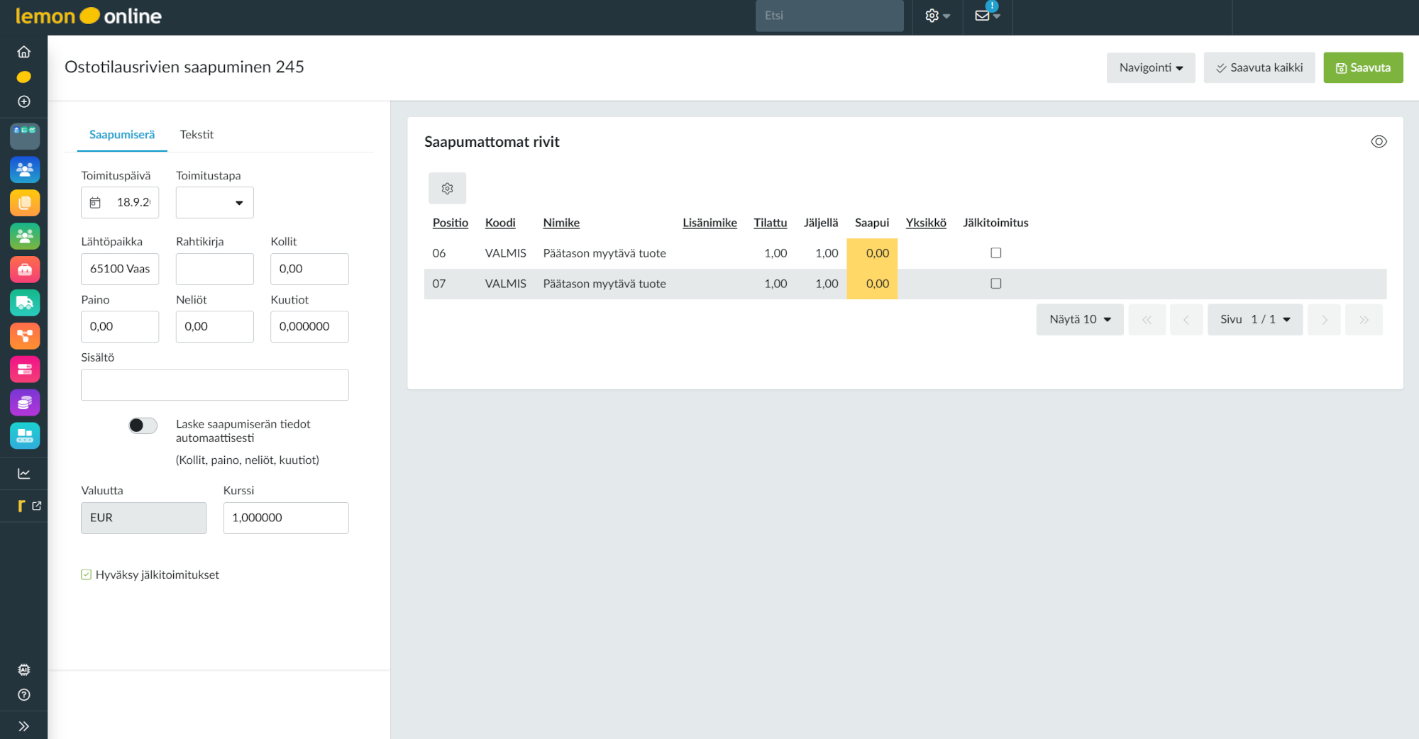 lemonsoft-ostotilausrivien-saapuminen